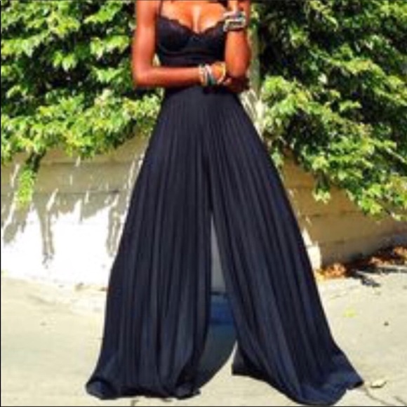 Black palazzo pants. - Picture 3 of 3